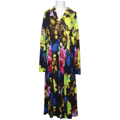 Maxi jurk (Blauw, Geel, Meerkleurig) van Selection by Ulla Popken Elastaan, Polyamide, Viscose