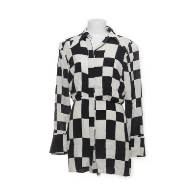 Skjortekjole (Sort, Hvid, Flerfarvet) fra Mango Polyester, Viscose