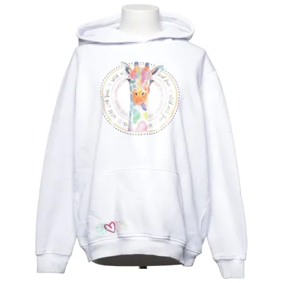 Hoodie (White, Multicolored) from Zwillingsherz Cotton, Polyester
