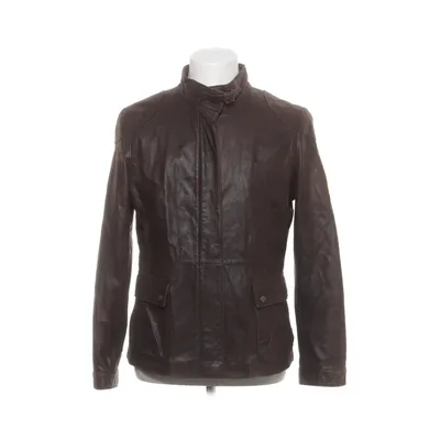 Leather jacket (Brown) from Cole Haan Leather, Polyester, Viscose