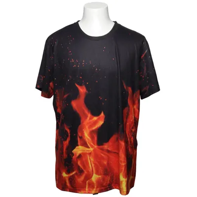 T-shirt (Zwart, Rood, Oranje) van Reverse Elastaan, Polyester