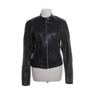 Leren jack (Zwart) van Review Polyester, Leer