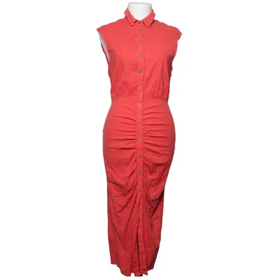 Skjortekjole (Rød) fra Zara Elastan, Linned, Viscose
