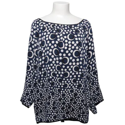Blus (Blå, Vit) från Diane von Furstenberg Elastan, Silke