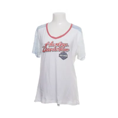 T-shirt (Vit, Blå, Röd) från Harley Davidson Bomull, Polyester