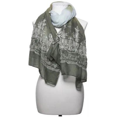 Shawl (Green, White, Blue) Cotton, Viscose