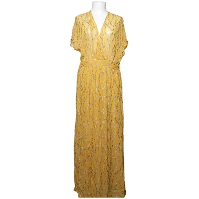 Maxikleid (Gelb, Silber) von Lindex Polyester, Viskose