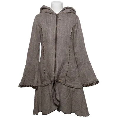 Coat (Brown) from Chapati Design Polyester, Wool