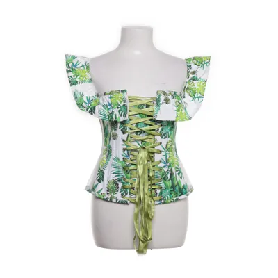 Corset (White, Green) from Corset Story Cotton