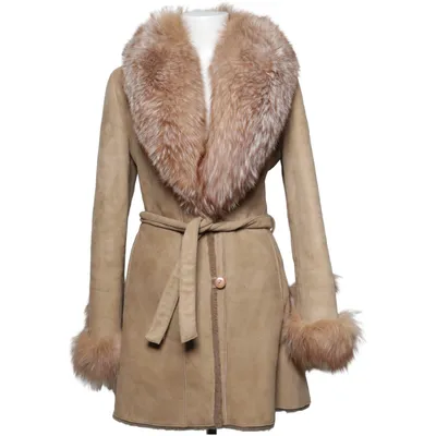Shearlingjacka (Beige, Brun) från Amoress Päls