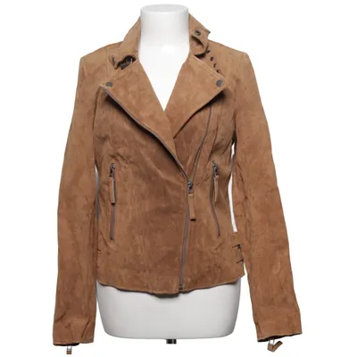 Veste de motard (Marron) de Freaky Nation Cuir, Polyester