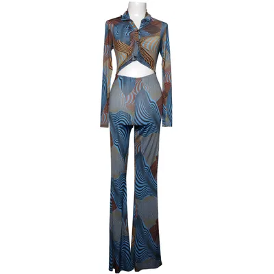 Buksedragt (Blå, Flerfarvet) fra PrettyLittleThing Elastan, Polyester