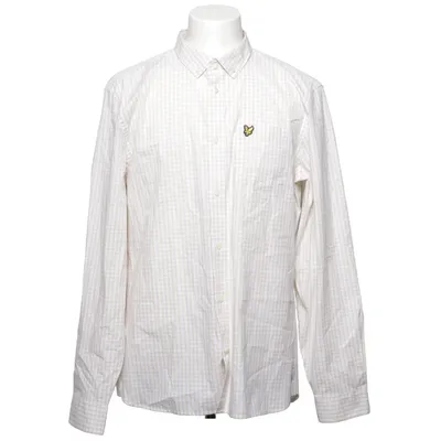 Overhemd (Beige, Wit) van Lyle & Scott Katoen, Elastaan