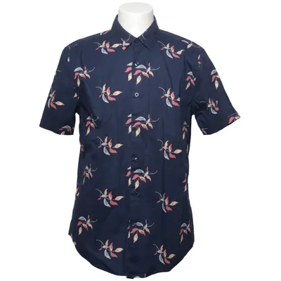 Chemise à manches courtes (Bleu, Multicolore) de Topman Coton, Élasthane