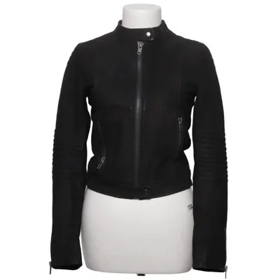 Leren jack (Zwart) van BZR by Bruuns Bazaar Katoen, Leer, Polyester