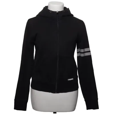 Capuchon sweater (Zwart, Wit) van Stronger Elastaan, Organisch katoen