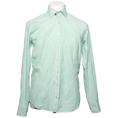 Skjorta (Grön, Vit) från Dressmann Premium Collection Bomull, Elastan