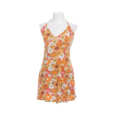 Halterneckklänning (Orange, Flerfärgad) från Bershka Elastan, Viskos