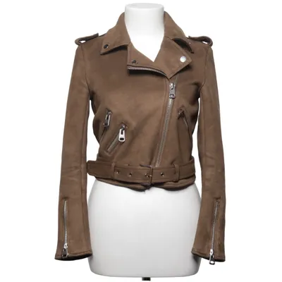 Bikerjacka (Brun) från Zara Basic Outerwear Elastan, Polyester