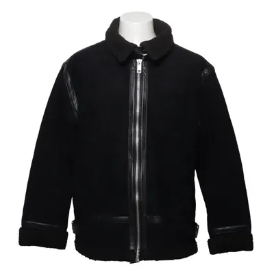 Shearling jacket (Black) from H&M Man Elastane, Polyester