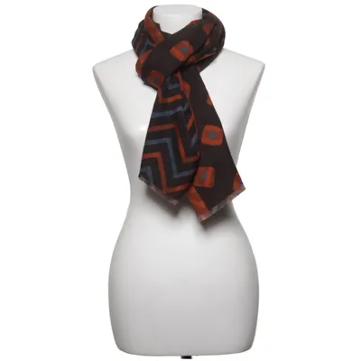 Écharpe (Marron, Bleu, Orange) de La Chemise Laine