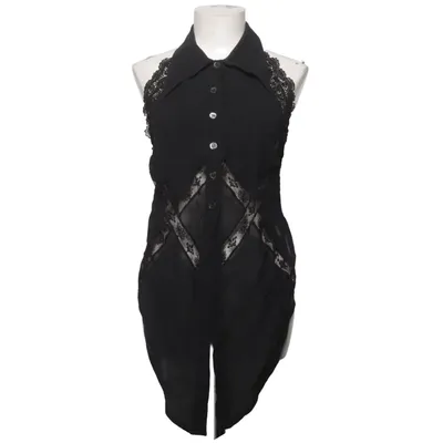 Neckholder Top (Schwarz) von Ritmo di Perla Leinen, Viskose