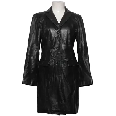 Veste longue en cuir (Noir) de Amoress Cuir