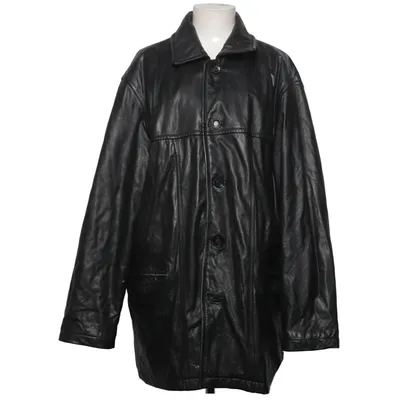 Veste longue en cuir (Silver) de Petroff Acrylique, Cuir, Polyester, Laine