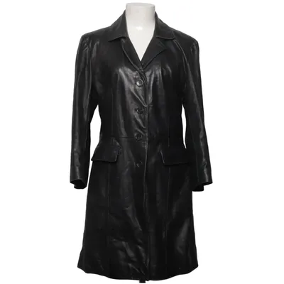 Leather coat (Gray) from Saki Leather, Polyester