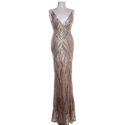 Aftonklänning (Beige, Guldfärgad) från Love & Lemonade Polyester