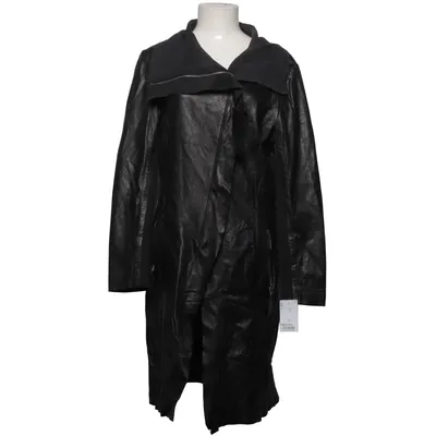 Leather coat (Black) from Cigno Nero Leather, Polyester
