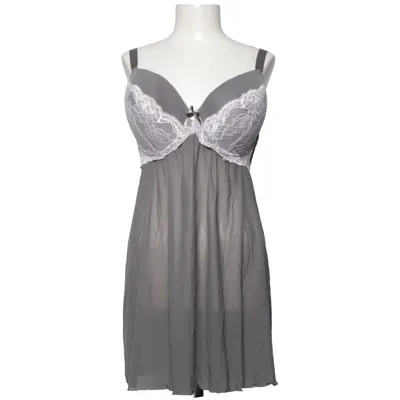 Negligee (Gray, White) from Janina Curved Elastane, Polyamide