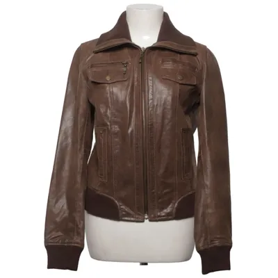 Veste en cuir (Marron) de Orchid Cuir, Polyester