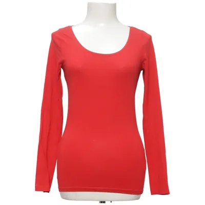 Langærmet t-shirt (Rød) fra H&M Basic Bomuld, Elastan