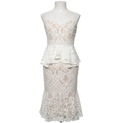 Cocktail dress (White, Beige) from Boohoo Cotton, Polyamide, Polyester