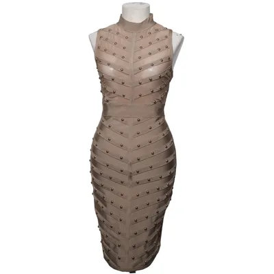 Cocktailkjole (Beige) fra Wow Couture Elastan, Polyester