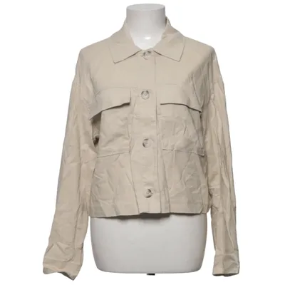 Jakke (Beige) fra Stradivarius Linned, Viscose