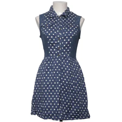 Jurk (Blauw, Wit) van Angie Katoen