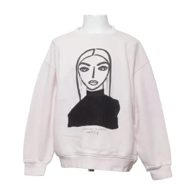 Sweatshirt (Beige, Black) from Zara Cotton, Polyester