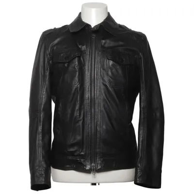 Læderjakke (Trey Black Leather) fra J.Lindeberg Læder, Polyester