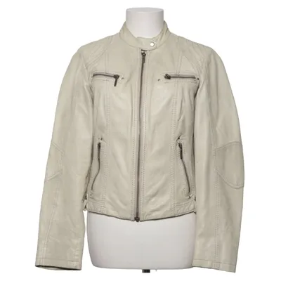Leather jacket (Beige) from Saki Collection