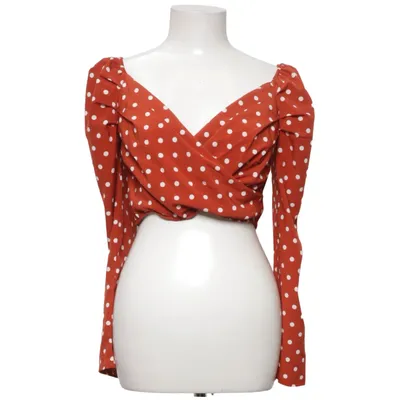 Wrap top (Orange, White) from Simplee Polyester