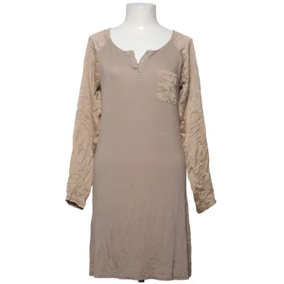 Jurk (Beige) van Uno Piu Uno Elastaan, Zijde, Viscose