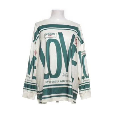 Långärmad t-shirt (Vit, Grön) från Shein Curve Elastan, Polyester