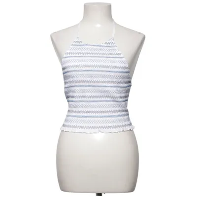 Halterneck top (Hvid, Blå) fra Zara