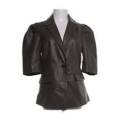 Leather blazer (Green) from Fine Copenhagen Polyester, Leather