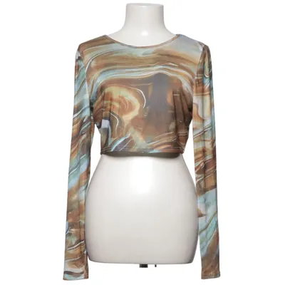 Crop top (Brun, Blå) från Shein Bomull, Polyester