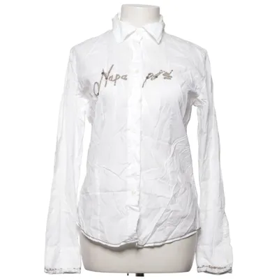 Shirt (Wit) van Napapijri Katoen, Elastaan