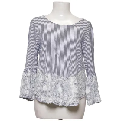 Bluse (Blå, Hvid) fra Lindex Bomuld, Viscose