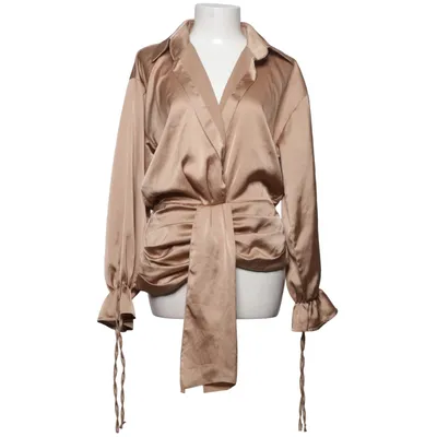 Wrap blouse (Beige) from Boohoo Polyester